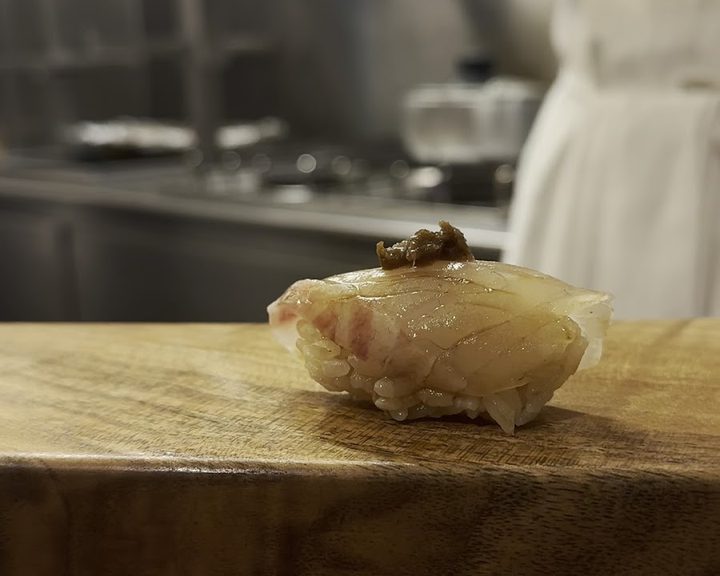 Chef-prepared nigiri at Mayha's omakase counter in Marylebone