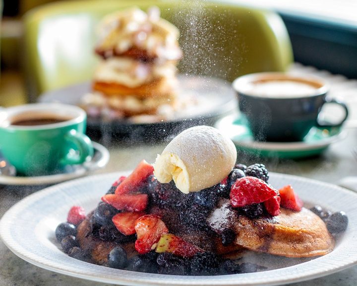 French toast with berries and cream at Rail House Victoria