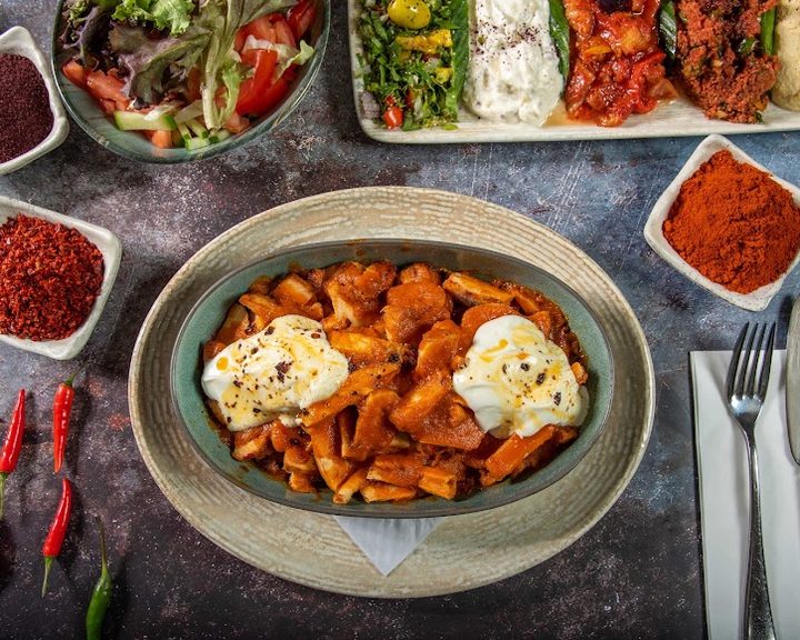Turkish grilled meats, mezze and vegetables at Sumak in Crouch End