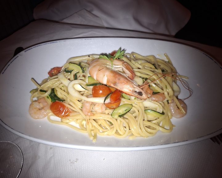 Seafood spaghetti at Cassio Restaurant in Tooting Bec