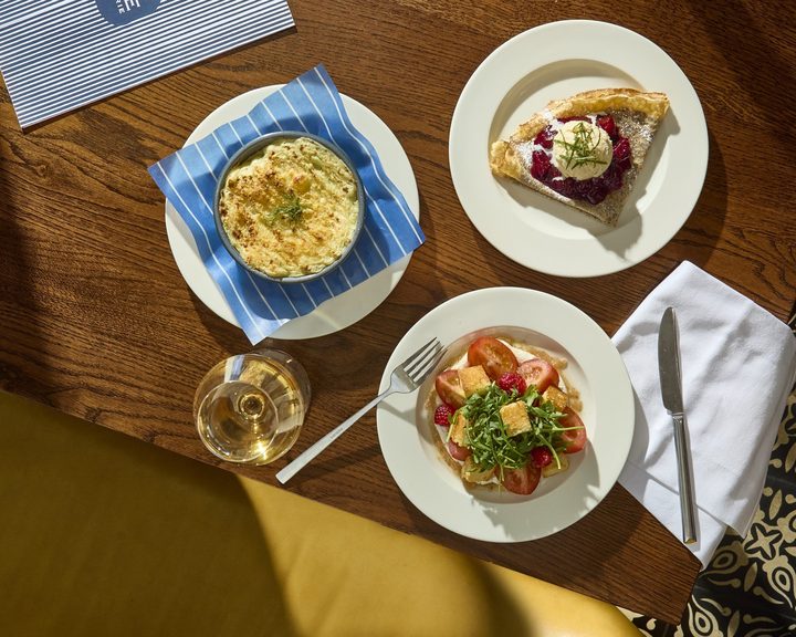 French brasserie dishes set out at Côte Wimbledon
