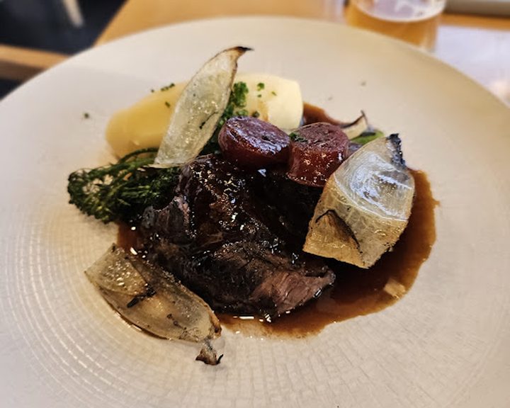 A composed meat dish at Deanes at Queens in Belfast