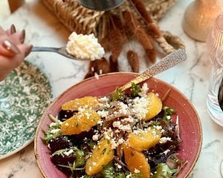 A Greek dish with vegetables and feta at Fava Edinburgh