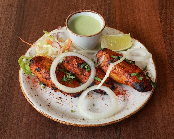 South Indian tandoori soya chop with chutneys at Five Fingers in Dalston