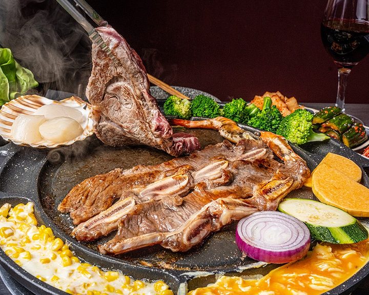 Korean barbecue meats and side dishes at Gogi in Paddington