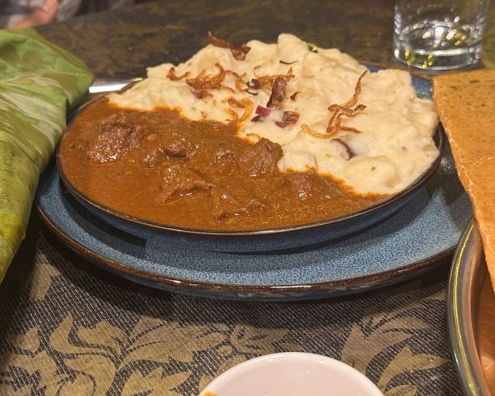 Kerala curry, rice and accompaniments at Kerala Cafe in Cardiff