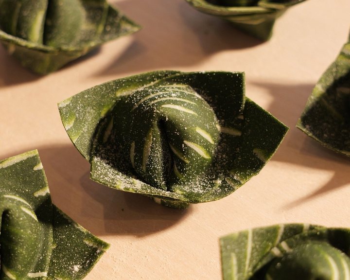 Decorative handmade filled pasta from Pasta Evangelists