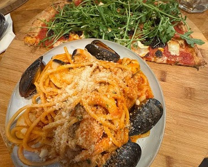 Seafood pasta and pizza at Pepe Nero Stockbridge in Edinburgh