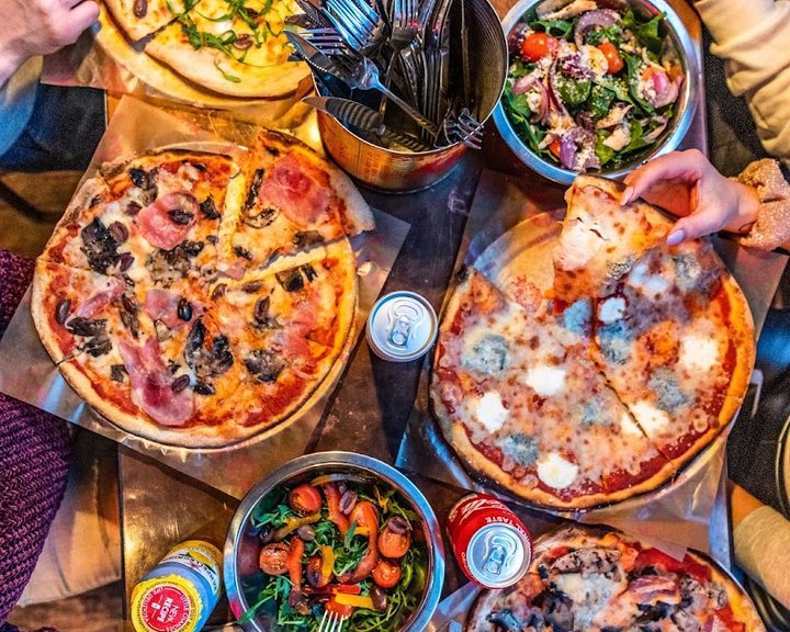 Thin Roman-style pizzas at Pizza Union Holborn