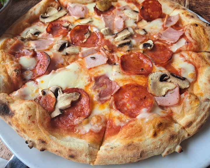 A freshly baked pizza at Pizzeria Villaggio in Whitchurch