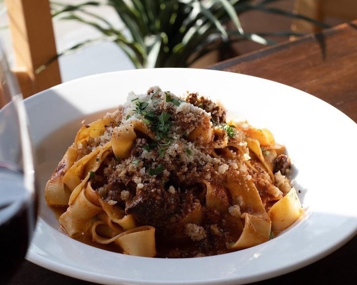 Tagliatelle with rich meat ragù at Pizzeria Villaggio in Cardiff
