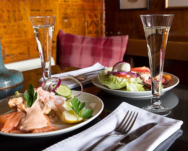 Scottish seafood plates at the Restaurant at The Canny Man's