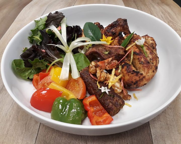 A colourful spiced main course with vegetables at Ruchi Indian