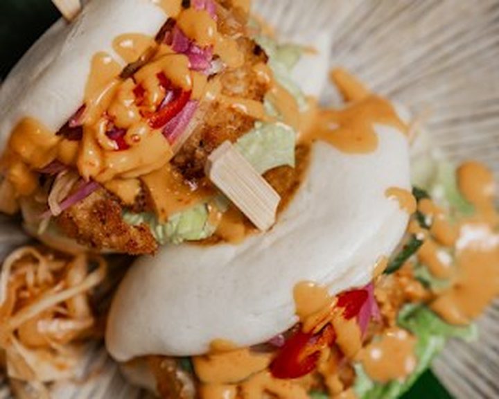 Spicy chicken katsu bao buns at Yama Momo in East Dulwich
