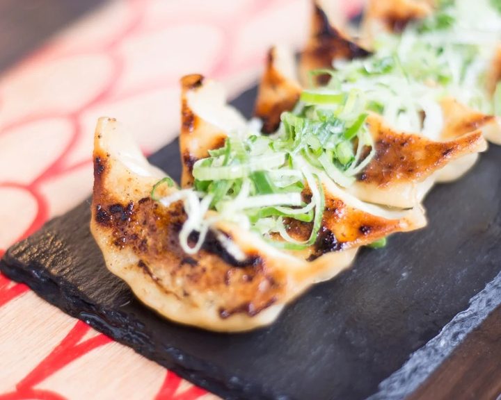 Pan-fried gyoza served at Koi Ramen Bar