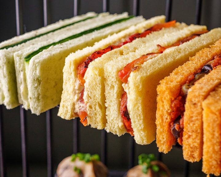 Colourful finger sandwiches at Wizard Afternoon Tea in Pimlico
