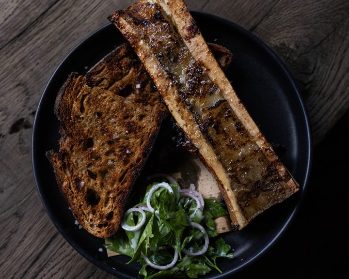 Roasted bone marrow and sourdough at Smokestak in London