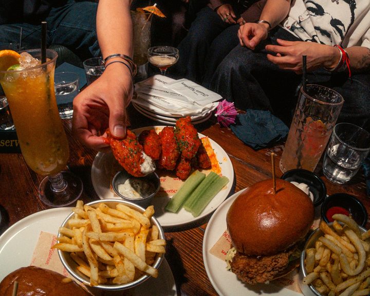 Buffalo wings, burgers and fries from The Blues Kitchen