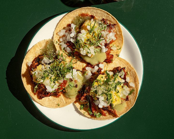 Tacos served at El Pastor in London Bridge