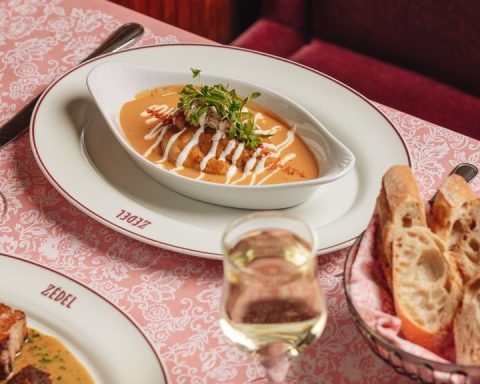 Crab quenelle with lobster bisque at Brasserie Zédel
