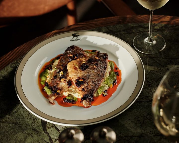 Gaucho seasonal fish dish with vegetables and sauce