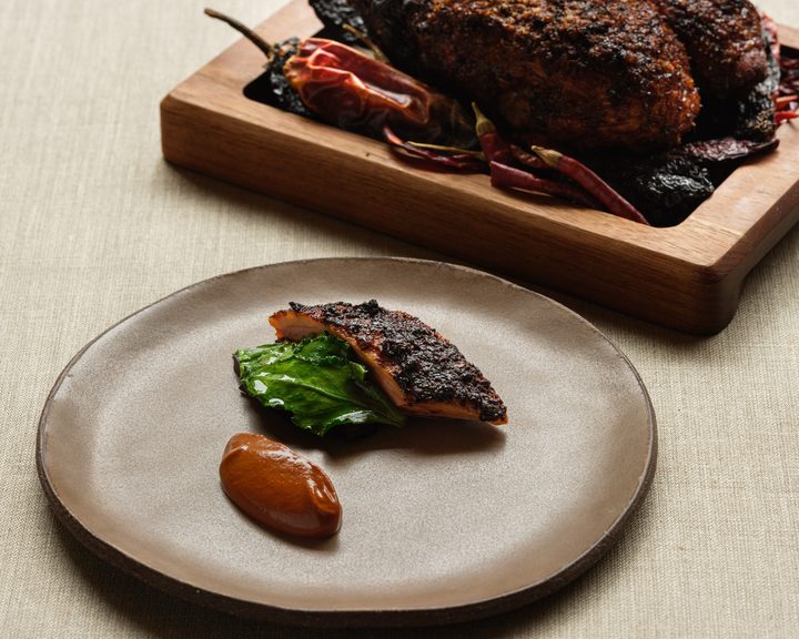 Duck served with mole at KOL in Marylebone