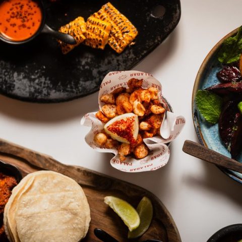 Latin American food spread at Paladar in London