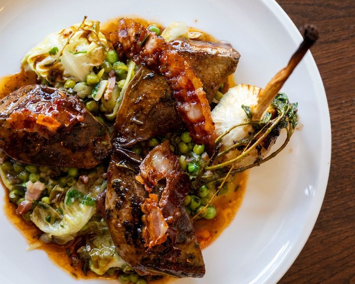 Pigeon with vegetables at Les 2 Garçons in Crouch End