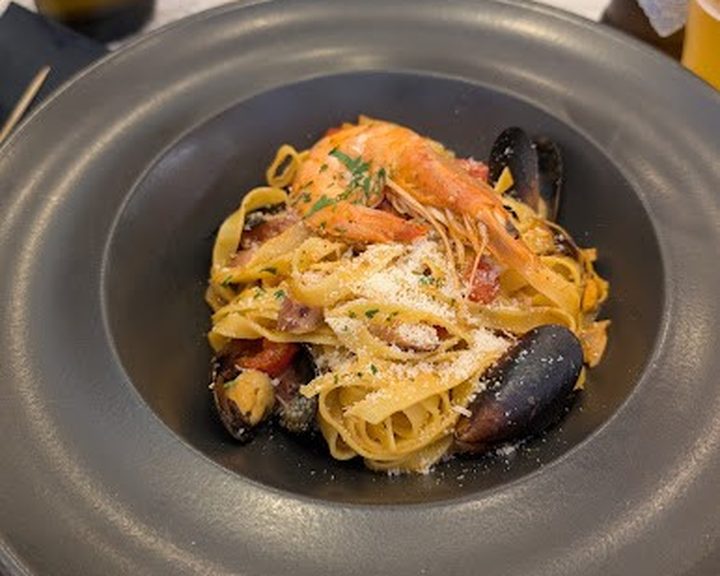 Seafood tagliatelle with prawns and mussels at Ciliegino in Cardiff