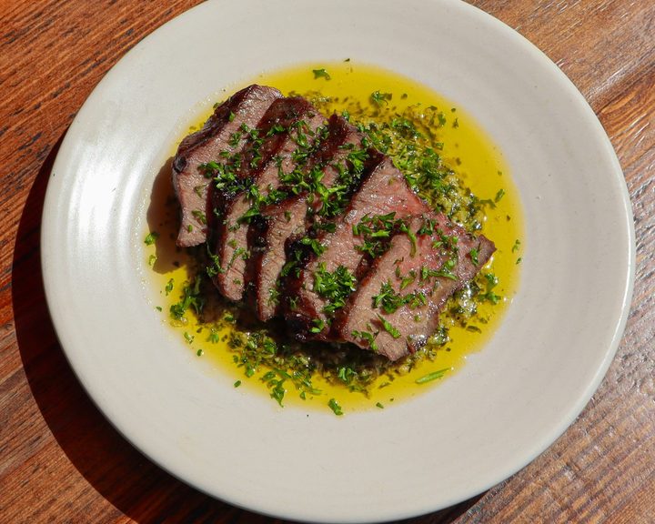Chargrilled English presa with herby gilda butter from a Salt Yard guest chef menu