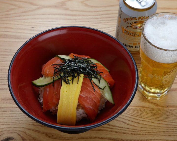 Salmon don rice bowl at Tokyo Diner in Chinatown
